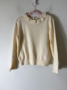 Girls Bon Bon Off White Long Sleeve Sweater Sz 10